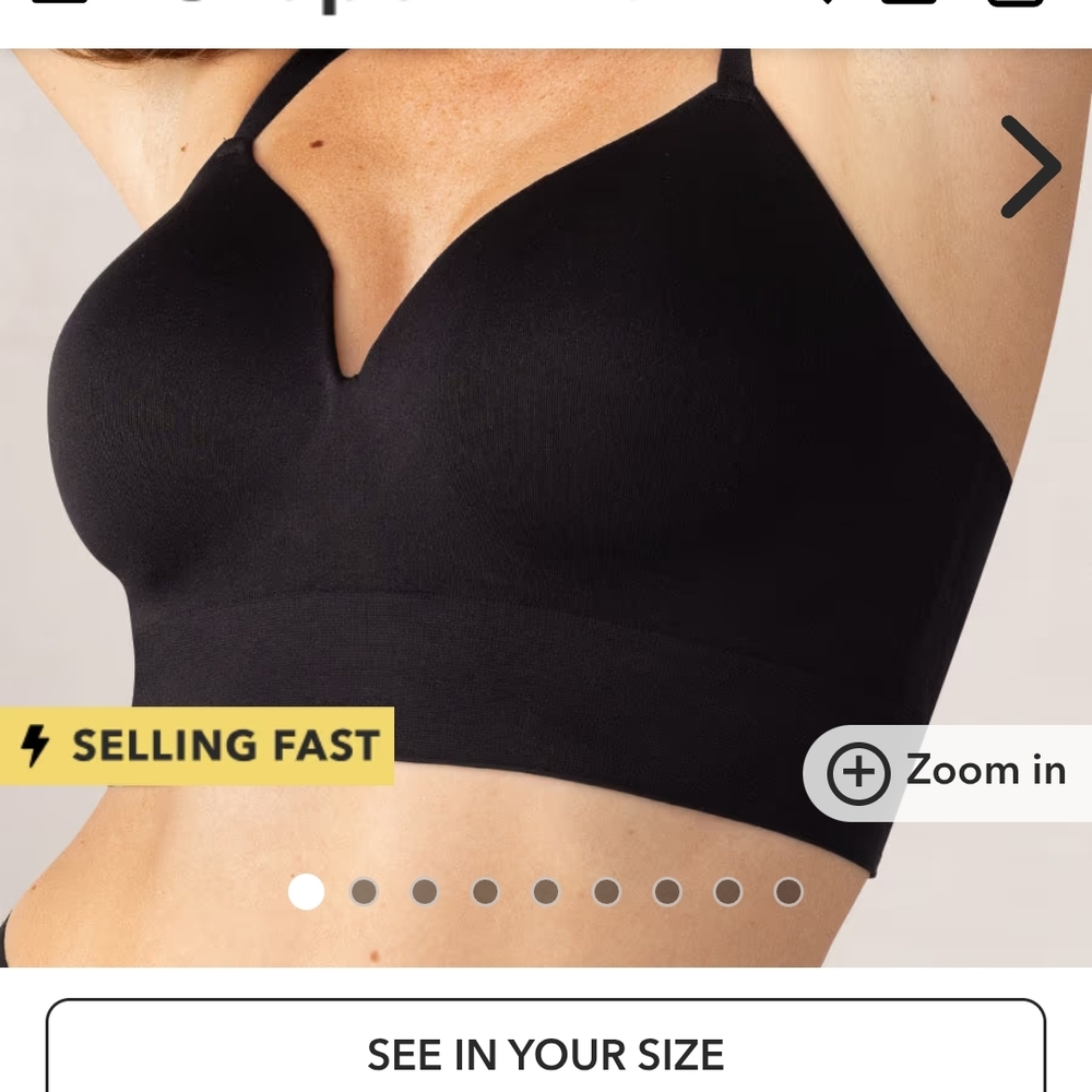 Shapermint Black Seamless Comfort Bra Intimates